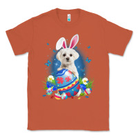 Copper Bunny Maltese With Egg Basket Easter Flower Hunting Egg Classic Tee - minhPixels
