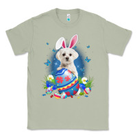 Matcha Bunny Maltese With Egg Basket Easter Flower Hunting Egg Classic Tee - minhPixels