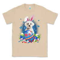 Mushroom Bunny Maltese With Egg Basket Easter Flower Hunting Egg Classic Tee - minhPixels