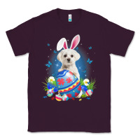 Plum Bunny Maltese With Egg Basket Easter Flower Hunting Egg Classic Tee - minhPixels
