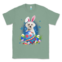 Sage Bunny Maltese With Egg Basket Easter Flower Hunting Egg Classic Tee - minhPixels