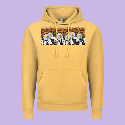 Cowhide Leopard Daisies Vintage Hoodie Designed By Tumblerdesignbyshophia
