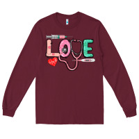 Burgundy Love Nursing Long Sleeve Tee - CowGirlArtShop