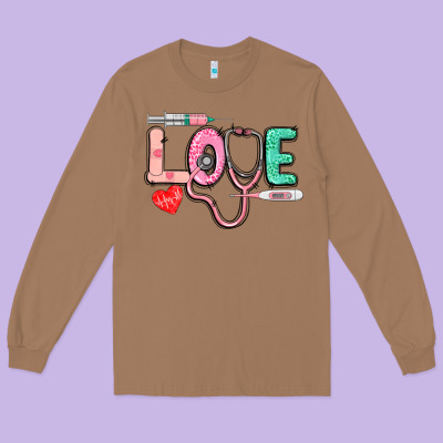 Love Nursing Long Sleeve Tee Designed By Cowgirlartshop