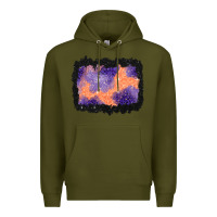 Army Green halloween spider web background Premium Hoodie - BundleAndBundleShop