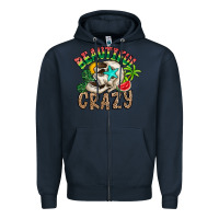 Navy Beautiful Crazy Summer Zipper Hoodie - CowhideDigitalArt