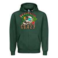 Sports Green Beautiful Crazy Summer Zipper Hoodie - CowhideDigitalArt