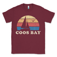 Burgundy Coos Bay Or Vintage Sailboat 70S Throwback Sunset Classic Tee - minhPixels