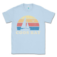 Dusty Blue Coos Bay Or Vintage Sailboat 70S Throwback Sunset Classic Tee - minhPixels