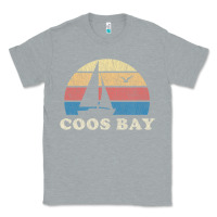 Heather Grey Coos Bay Or Vintage Sailboat 70S Throwback Sunset Classic Tee - minhPixels
