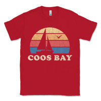 Red Coos Bay Or Vintage Sailboat 70S Throwback Sunset Classic Tee - minhPixels
