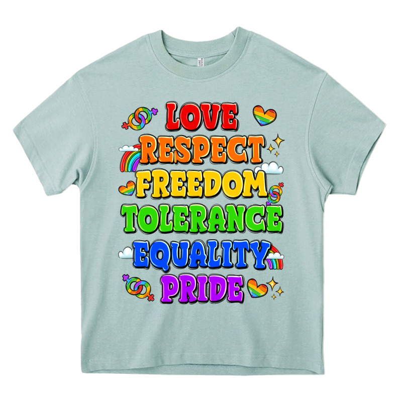 Love Respect Freedom Tolerance Equality Pride Heavy Core Tee by LillyAllenDesigns | Teevron