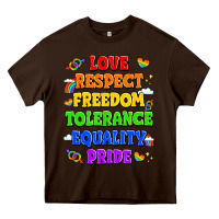 Chocolate Brown love respect freedom tolerance equality pride Heavy Core Tee - LillyAllenDesigns