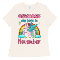 Bone unicorns are born in november Ladies Tee - Jasminsmagicworld