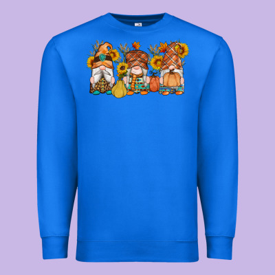 Fall Gnomes Pumpkin Sunflowers Premium Sweatshirt Designed By Artiststas