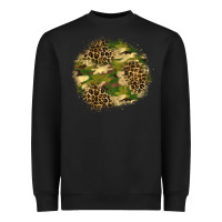 Black camouflage and leopard patch  2 Heavyweight Sweatshirt - BundleAndBundleShop