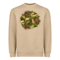 Mushroom camouflage and leopard patch  2 Heavyweight Sweatshirt - BundleAndBundleShop