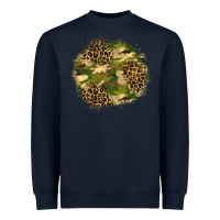 Navy camouflage and leopard patch  2 Heavyweight Sweatshirt - BundleAndBundleShop