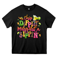 Black chip dippin' margarita sippin' Heavy Core Tee - LillyAllenDesigns