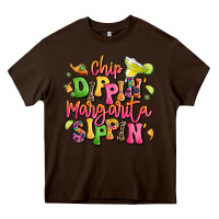 Chocolate Brown chip dippin' margarita sippin' Heavy Core Tee - LillyAllenDesigns