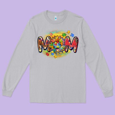 Autism Mom Long Sleeve Tee Designed By Cowgirlartshop