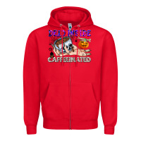 Red Dead Inside Caffeinated Zipper Hoodie - CowhideDigitalArt