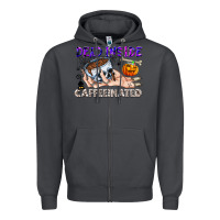 Smoke Dead Inside Caffeinated Zipper Hoodie - CowhideDigitalArt