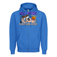 True Royal Dead Inside Caffeinated Zipper Hoodie - CowhideDigitalArt