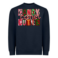 Navy Candy Cane Cutie Heavyweight Sweatshirt - FaDigitalArtStudio