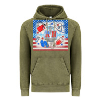 Vintage Olive American memorial day rn registered nurse Vintage Hoodie - TumblerDesignByShophia
