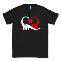 Black funny hearts love dinosaur valentine s day gift boys girls Classic Tee - minhPixels