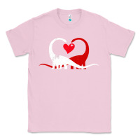 Bubblegum Pink funny hearts love dinosaur valentine s day gift boys girls Classic Tee - minhPixels