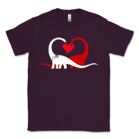 Plum funny hearts love dinosaur valentine s day gift boys girls Classic Tee - minhPixels