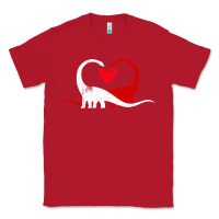 Red funny hearts love dinosaur valentine s day gift boys girls Classic Tee - minhPixels