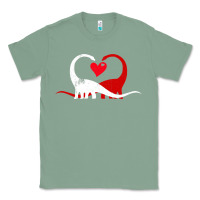 Sage funny hearts love dinosaur valentine s day gift boys girls Classic Tee - minhPixels