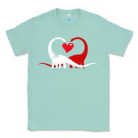 Seafoam funny hearts love dinosaur valentine s day gift boys girls Classic Tee - minhPixels