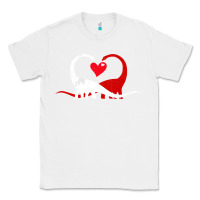 White funny hearts love dinosaur valentine s day gift boys girls Classic Tee - minhPixels