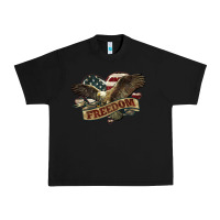 Black Freedom America Eagle 4th of july Urban Heavy Tee - HowdyJamesFarm