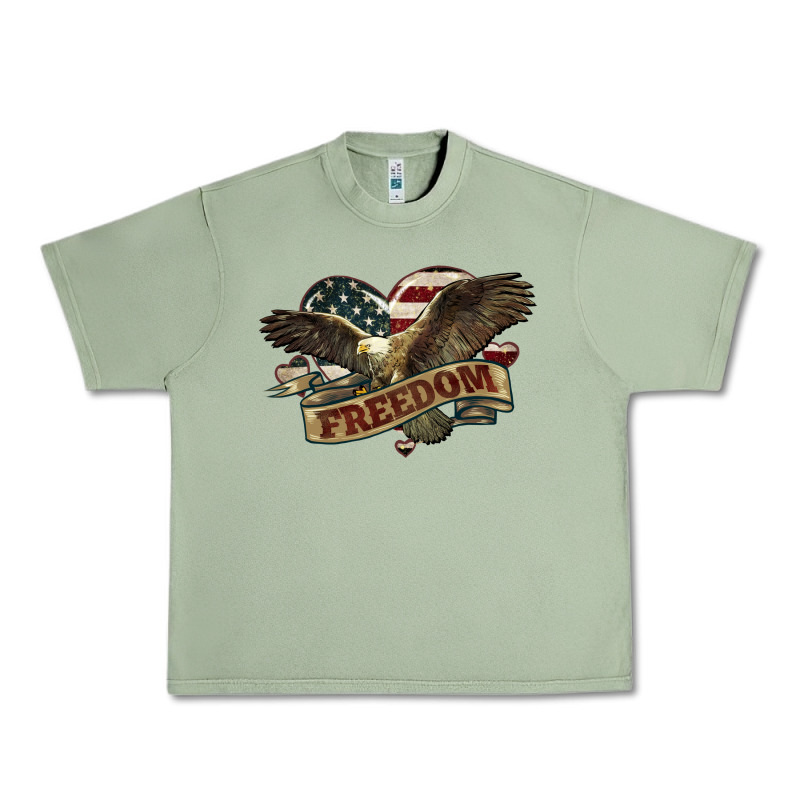 Freedom America Eagle 4th Of July Urban Heavy Tee by HowdyJamesFarm | Teevron