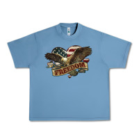 Pebble Blue Freedom America Eagle 4th of july Urban Heavy Tee - HowdyJamesFarm