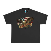 Pigment Black Freedom America Eagle 4th of july Urban Heavy Tee - HowdyJamesFarm