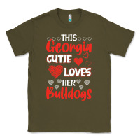 Army Green this georgia cutie loves her bulldogs fun football Classic Tee - minhPixels