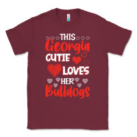 Burgundy this georgia cutie loves her bulldogs fun football Classic Tee - minhPixels