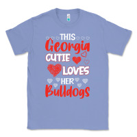 Colony Blue this georgia cutie loves her bulldogs fun football Classic Tee - minhPixels