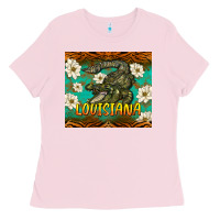 Bubblegum Pink louisiana alligator tumbler Ladies Tee - BarkalooDesign