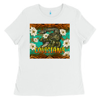 White louisiana alligator tumbler Ladies Tee - BarkalooDesign