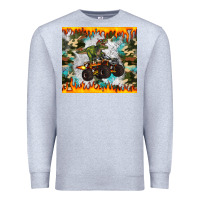 Heather Grey monster truck dinosaur t rex tumbler Premium Sweatshirt - Artiststas