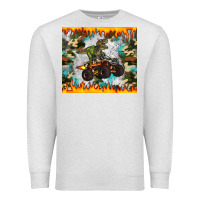 Oatmeal Heather monster truck dinosaur t rex tumbler Premium Sweatshirt - Artiststas
