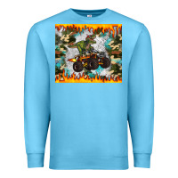 Ocean Blue monster truck dinosaur t rex tumbler Premium Sweatshirt - Artiststas