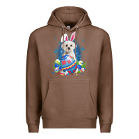 Chestnut Bunny Maltese With Egg Basket Easter Flower Hunting Egg Premium Hoodie - minhPixels